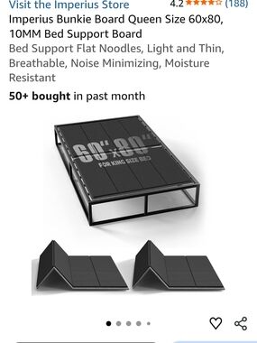 Black Foldable Bed Support Board for Queen